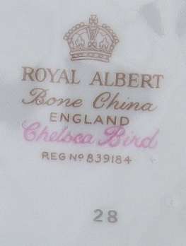 EXQUISITE, RARE ROYAL ALBERT BLUE 'CHELSEA BIRD"  MILK JUG. Reg. No: 839184 MINT CONDITION