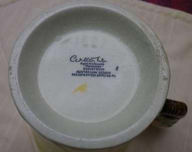 UNUSUAL VINTAGE CARLTONWARE mug with flower handle (reg. Australian design)