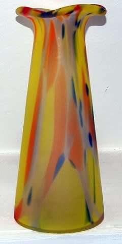 Vibrant Splatter "End of Day"  Studio Glass Vase. 23.5 cm