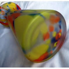 Vibrant Splatter "End of Day"  Studio Glass Vase. 23.5 cm