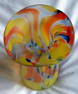 Vibrant Splatter "End of Day"  Studio Glass Vase. 23.5 cm