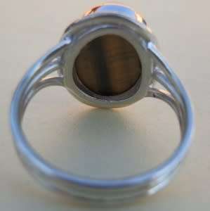 Attractive Sterling silver and Tiger's Eye ring.  Size P