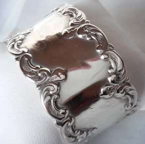 SILVER ART NOUVEAU CUFF BANGLE. 24 GRAM  WIDTH: 30 mm wide