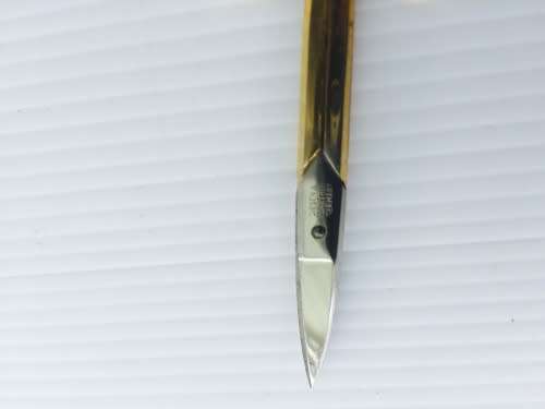 Quality vintage German travelling manicure set in leather case. Scissors, pocket knife & nail file.