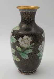 Vintage Chinese Cloisonne floral vase. 20cm.. Excellent Condition