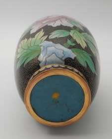 Vintage Chinese Cloisonne floral vase. 20cm.. Excellent Condition