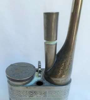 Antique Chinese/South East Asian white metal opium pipe