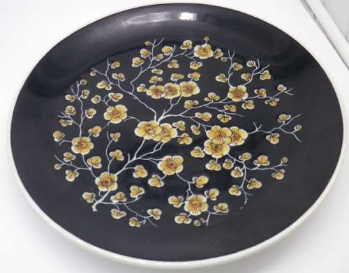 FOR HENDRE ONLY PLEASE! BLACK Royal Delft (De Porceleyne Fles) BLACK `scratch` Large Display Plate