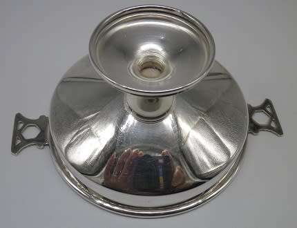 ART DECO 1930s Hallmarked Sterling Silver 2 handled bowl Warner Brothers Delhi India 5x12cm 73grms