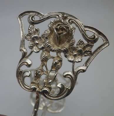 Ornate vintage Sterling Silver Pastry tongs by ALBERT BODEMER. 15 cm