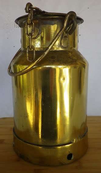 Large Vintage/Antique Milk Urn. Brassed metal.1 gallon Stamped with maker: H& H. 63cm