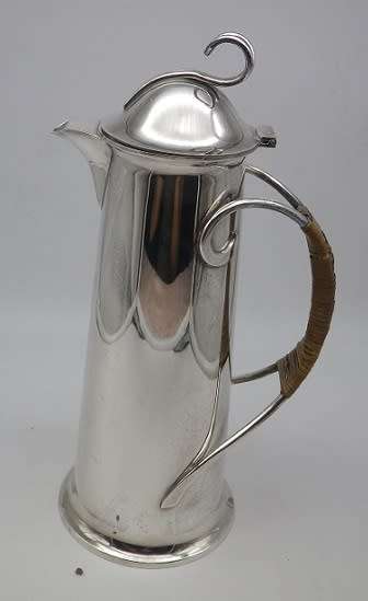 Antique George Unite Birmingham silver plated EPNS slender coffee pot Reg no: 536712