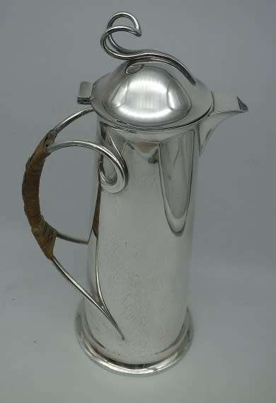 Antique George Unite Birmingham silver plated EPNS slender coffee pot Reg no: 536712
