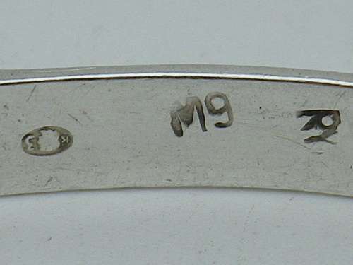 HALLMARKED VINTAGE SILVER BANGLE, Krakow Poland  WITH UNUSUAL DECORATION
