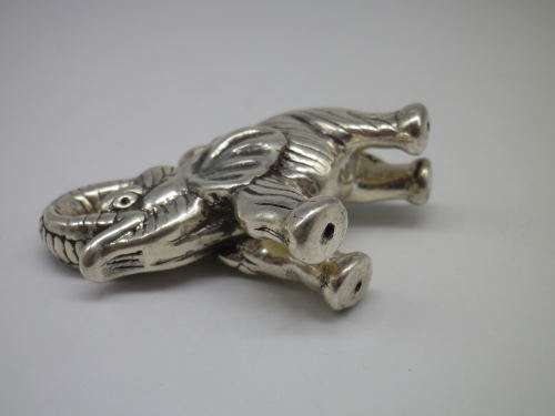 WOW!! Beautiful Large Sterling Silver Elephant Pendant or Ornament. 4.7 x 4.3cm. 12.3 grms.