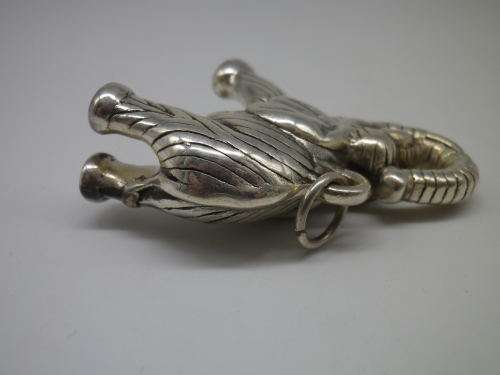 WOW!! Beautiful Large Sterling Silver Elephant Pendant or Ornament. 4.7 x 4.3cm. 12.3 grms.