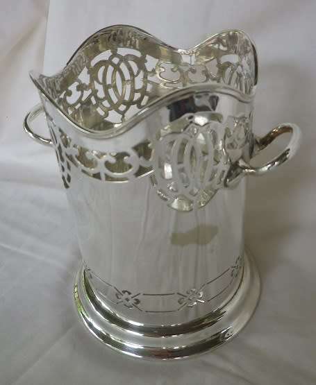 Vintage Mappin and Webb Silver Plated Wine Coaster, Beautiful pierced decoration