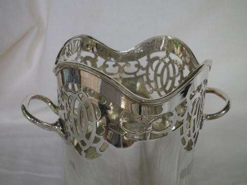 Vintage Mappin and Webb Silver Plated Wine Coaster, Beautiful pierced decoration