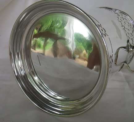 Vintage Mappin and Webb Silver Plated Wine Coaster, Beautiful pierced decoration