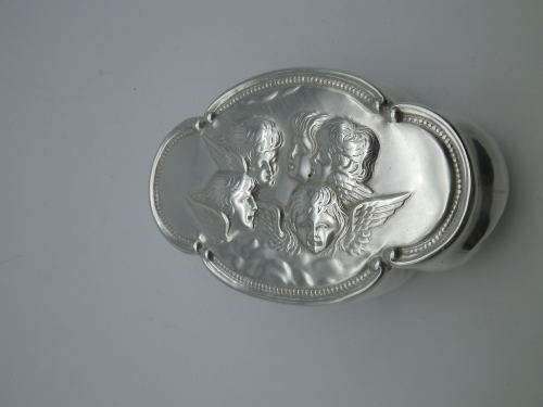 FOR NATALIE ONLY PLEASE 1901 Hallmarked Silver REYNOLDS ANGELS Trinket Box 75grms Henry Matthews