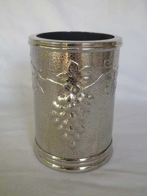 Lovely Silver Plated Insulated Wine Bottle Cooler, by GODINGER . 15cm tall