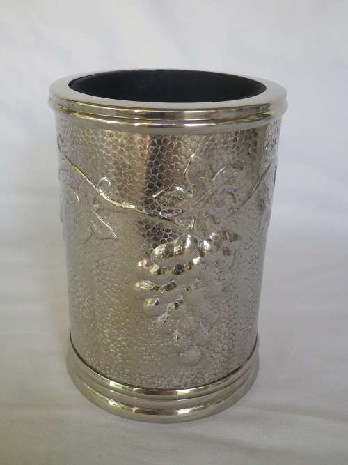 Lovely Silver Plated Insulated Wine Bottle Cooler, by GODINGER . 15cm tall