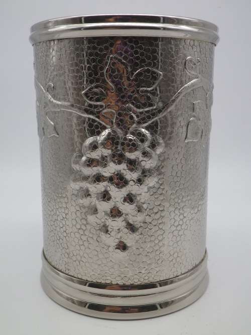 Lovely Silver Plated Insulated Wine Bottle Cooler, by GODINGER . 15cm tall