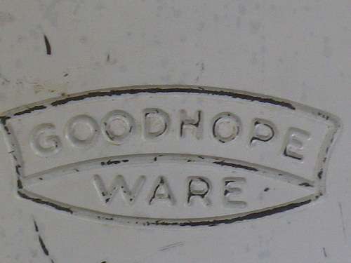 Fantastic! Vintage GOODHOPE WARE Large blue & white striped bread bin