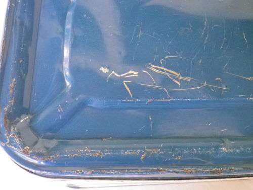 Fantastic! Vintage GOODHOPE WARE Large blue & white striped bread bin