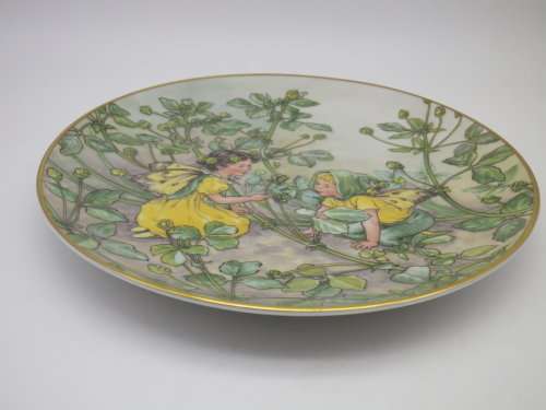 GORGEOUS & WHIMSICAL "The Black Medick Fairy" Display Plate Heinrich Germany Villeroy & Bosch