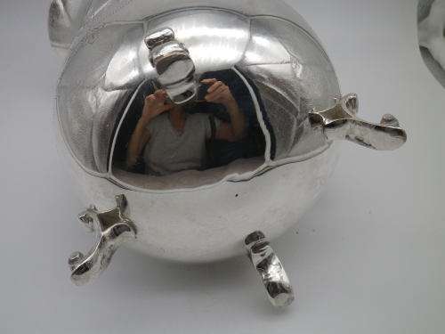 LARGE SILVER PLATED VINTAGE  JUG WITH ICE LIP LOVELY CHASED DECORATION. EXCELLENT CONDITION 20CM