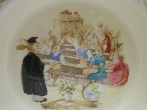 Royal Doulton BUNNYKINS Porridge bowl. Bunnies LEARNING theme