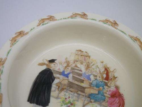 Royal Doulton BUNNYKINS Porridge bowl. Bunnies LEARNING theme