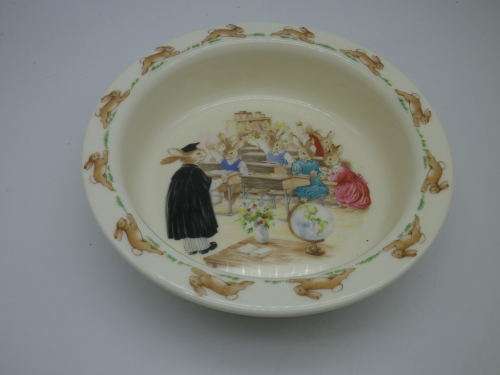 Royal Doulton BUNNYKINS Porridge bowl. Bunnies LEARNING theme