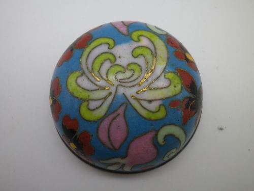 Chinese Cloisonne mini lidded ginger jar 7 cm.  Excellent Condition