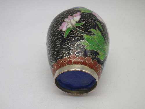 Chinese Cloisonne mini lidded pot 10.5 cm.CUTE!