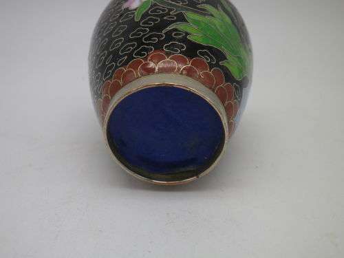 Chinese Cloisonne mini lidded pot 10.5 cm.CUTE!