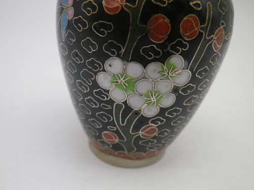 Chinese Cloisonne mini lidded pot 10.5 cm.CUTE!