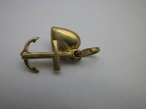 FOR NANCY ONLY PLEASE. 9ct Yellow Gold Charm - FAITH, HOPE AND CHARITYCROSS, HEART&ANCHOR