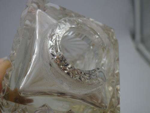 Victorian Silver Plate & Crystal double inkwel, James Deacon & Sons