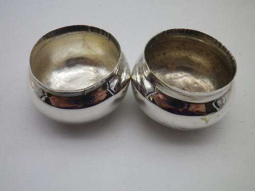 Victorian Silver Plate & Crystal double inkwel, James Deacon & Sons