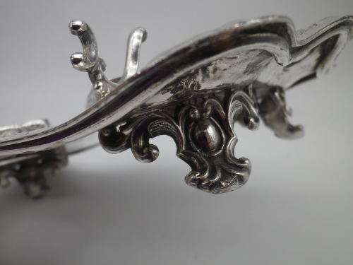 Victorian Silver Plate & Crystal double inkwel, James Deacon & Sons