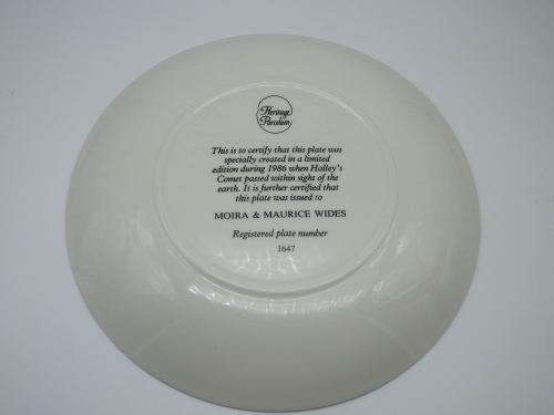 HALLEYS COMET, 1986 Large Limited Edition Plate. Heritage Porcelain, South Africa. No 1647
