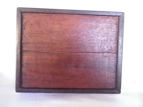 Wooden lidded Oriental Tea Caddy or Jewelry Box with gorgeous mother of Pearl decoration