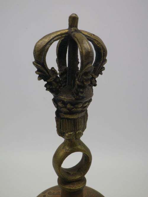 Vintage/Antique Brass & multi metal TIBETAN BELL with Dorje Handle. Rings Gloriously