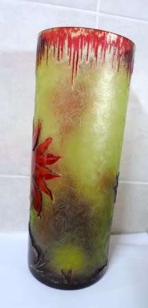 LARGE ART NOUVEAU c1900 CAMEO GLASS VASE  Possibly VAL ST LAMBERT 30cm