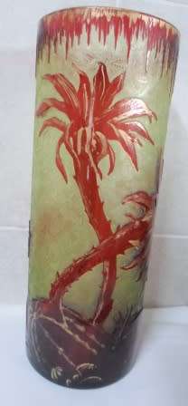 LARGE ART NOUVEAU c1900 CAMEO GLASS VASE  Possibly VAL ST LAMBERT 30cm