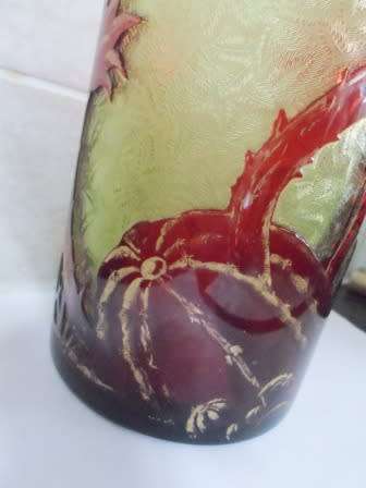LARGE ART NOUVEAU c1900 CAMEO GLASS VASE  Possibly VAL ST LAMBERT 30cm