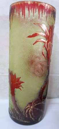 LARGE ART NOUVEAU c1900 CAMEO GLASS VASE  Possibly VAL ST LAMBERT 30cm