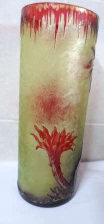 LARGE ART NOUVEAU c1900 CAMEO GLASS VASE  Possibly VAL ST LAMBERT 30cm